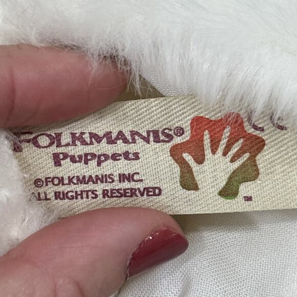 Folkmanis Standing White Rabbit Realistic Hand Puppet Plush Stuffed Animal EUC - Picture 7 of 12